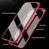 Cas de téléphone de luxe pour iPhone X XR XS 6 6S 7 8 11 12 13 Plus Mini SE PRO Max 360 Double Verre Double Shell Cas d'adsorption magnétique