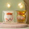 220ml Shiba Inu Glas Leuke Hittebestendige Dubbele Koffiemok Transparante Cute Cartoon Pet Cup