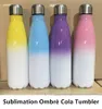 17oz Sublimation Ombre Tumblers 500ml Drinking Water Bottles For Sublimating Heat Transfer Stainless Steel Cups A12