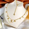 Classic Letter Floral Pendant Necklace with Box Unisex Gold Trendy Chain Charm Exquisite Jewelry Party Festival Gift Necklaces