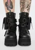 2021 stijl lederen powskin platform cake dik 8 cm hakken enkellaarsjes booties zakken rits veter-up gesp casual feestjurk schoenen martin boot ronde teen maat 34-42