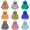 Toddler Designer Roupas Meninas Capuz Windbreaker Flor Impresso Jaqueta De Bebê Impermeável Crianças Hoodies Crianças Outerwear Crianças Roupas DW5660