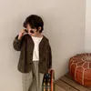 Япония стиль повседневные свободные хлопковые льняные кардиганы мальчики и девочек куртки детские пальто 210708