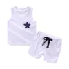 MudKingdom Хлопчатобумажные мальчики одежда набор летние звезды танк верхом наряд для мальчика короткая одежда набор одежды в горошек детский костюм носить мило 210326