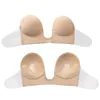 Bras invisível push up sutiã strapless vestido formal casamento / noite pegajoso auto-adesivo silicone brassiere profundo u dropshipper