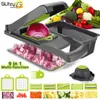 Vegetabilisk skärare 6 Dicing Blades Mandoline Slicer Fruit Peeler Potato Cheese Chatcher Chopper Kök Tillbehör Vegetabiliska Slicer7617825