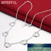 Doteffil 925 sterling silver fem hjärta kedja halsband för kvinnor charm bröllop engagemang fest mode smycken fabrik pris expert design kvalitet senaste stil