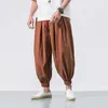 Pantaloni stile harem stile estivo da uomo stile cinese pantaloni sportivi in lino di cotone sciolto pantaloni jogger pantaloni streetwear ABZ397 210702