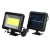 30 W Güneş Enerjisi COB 100LED PIR Sensörü Hareket Sel Lambası Su Geçirmez IP65 Açık Sokak Bahçe Yard Kamp Işık Spotlight