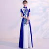 Etnische kleding sexy vintage knop chinese jurk klassieke mandarijn kraag oosterse cheongsams lente zomer elegante banket toga a-lijn qipa