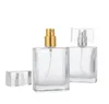 30ml 50ml tomma glas parfymflaskor Partihandel Square Spray Atomizer Refillerbar flaska Doftväska med resor Sn2098