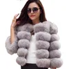 Moda Mulheres Outerwear Luxo Inverno Quente Fute Foo Faux Casaco Curto Casaco Parka Coats