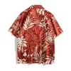 Mäns sommar Hawaiian Shirt Casual Printing Hong Kong Style Loose Short Sleeve T-shirts