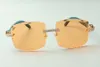 2021 designers endless diamonds sunglasses 3524022 cutting lens natural teal wooden glasses size 58-18-135mm243R