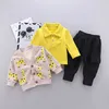 Moda de primavera Outono crianças meninos meninos roupas de roupa crianças grossas jaqueta de veludo t-shirt calças 3 pçs / sets conjuntos de roupas de bebê conjunto de roupas x0902