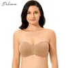 DELIMIRA Women's Strapless Bra Plus Size Non-padded Bras Underwire Minimizer Multiway Brassiere 210623