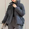 冬の女性90％ホワイトアヒルダウン厚い暖かいコート短いパンのジャケットスタンド襟カジュアル固体オーバーコート210430