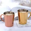 Kupalar 300 ml Paslanmaz Çelik Kahve Kupa Taşınabilir Süt Kupası Kolu Ile Çift Duvar Gökkuşağı Bardaklar Seyahat Tumbler Çay