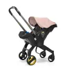 Gezginci # 4 in1 Bebek Arabası Emniyet Araba Koltuğu Doğan Bastinet Cradle Tipi Çocuk Arabası Sepeti Seyahat Sistemi 3