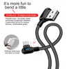 Câbles de charge rapide 1m 2m LED câble de chargeur de données USB cordon Micro Type C pour téléphones mobiles iPhone Samsung Xiaomi