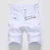 Mäns Jeans Mens Denim Shorts Slim Regelbunden Casual Knee Längd Kort Hål för Män Sommar Spring Byxor Man