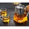 Borosilicaat glazen theepot hittebestendige vierkante infuser filter melk oolong bloempot 210813