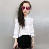 Spring Girls Blouses Lace White Blouse For Flare Sleeve Children's Shirt Fashion School Clothes 210527