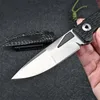Högkvalitativ överlevnad Straight Kniv D2 Stål Svart / Vit Stenvask Drop Point Blade Full Tang G10 Handtag Fastknivar med Kydex-mantel