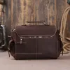 Aktentas Vintage Mannen Crazy Horse Mode Hight Kwaliteit Camera 100% Lederen Schouder Crossbody Bag Camera Case