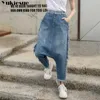 Vintage Ladies Chłopak dżinsy dla kobiet mama wysoka kobieta blue casual harem spodni uliczny Hip Hop Denim Denim Pants 210608