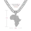 Colares Pingente Moda Cristal África Mapa Colar Para Mulheres Homens039s Hip Hop Acessórios Jóias Gargantilha Cuban Link Chain Gif2145497