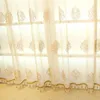 European Luxury Blackout Gold Windows Treatment Curtain för vardagsrum sovrum blommor tyll valance 2109138342522