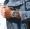 Curren Casual Sport Montres pour hommes Blue Top Brand Luxury Le cuir de luxe montre Man Clock Clock Chronograph Wristwatch 2201248611306