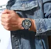 Curren Casual Sport Watches for Men Blue Top Brand Luksusowy skórzany zegarek zegar Man Clock Fashion Chronograph Na ręka 2201248611306