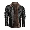 Mäns Jackor Cooltree Men Läder Jacka Höst Vinter Plus Velvet Foder Tjock Varm Fur Collar Pu Coat Male Motorcykel Ytterkläder 8XL