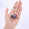 Mini Natural Rough Raw Amethyst Stone Druzy Geode Moon Pendant Crescent Guldpläterad Agat Quartz Drusy Crystal Cluster Ädelstenar för smycken Göra DIY CRAFT