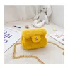 girls fashion designer handbags kids Metal Letter Chain Messenger Bag Children Faux Fur Mini one Shoulder Bags Xmas Princess purse8351300