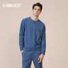 Autumn Special Denim Blue Color Sweatshirts Men Plus Size Raglan Sleeve Hoodies High Quality Pullovers 210715