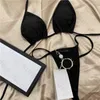 Sexy in elkaar grijpende letters ondergoed zwembad spashg strand beha tongs set dames nieuwe mode split bikinis badpakken badpak