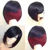 Short Bob Synthetic Wig Silky Straight Perruques de cheveux Mix Colors humains Simulation HumanHair Wigs WIG-128