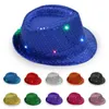 LED Colorful light up Cowboy Jazz performance Hat light up christmas hats