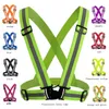 Justerbara män Wome Suspenders Reflekterande Vest Säkerhet Säkerhetsband Hög synlighet Gear Stripes för vandringslöpande cykelvandring 4x1.5cm