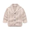 Boys Cardigan Sweater Fashion Children Coat Casual Spring Baby School Outfits Kids Sweater Infant Clothes Outerwear Thicker 20220221 H1