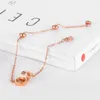 Maglia, catena KKCHIC Bracciale con anello a doppio cerchio in numeri romani Bracciale in acciaio al titanio placcato in oro rosa Lady Hand Day Gift Gioielli da donna