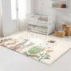 Simplicity Animal Bunny Bee Pattern Children Flannel Carpet Baby Hand Print Play Mat Rectangular 210626