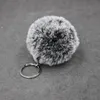 キーチェーンホルダーFaux Rabbit Fur Ballキーホルダー車のバッグチャームペンダントふわふわポンポムキーリングファッションアクセサリー