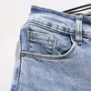 Męskie dżinsy Ight Blue Flex Mimout Jean Ripped Pleat Streetwear Slim Skinny Stretch Dżins Stożkowy Pant Mężczyźni Motocykl Klasyczne Spodnie
