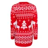 Women Snowflake Printed Knitted Dresses Fashion Trend Christmas Long Sleeve Short Skirts Designer Winter Female Casual Knitting Sweater Dress