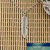 Nouveau Mode Collier Plumes Arbre Feuille 45x11mm Argent Couleur Pendentifs Court Long Femmes Hommes Colar Cadeau Bijoux Tour De Cou Usine prix expert conception Qualité Dernière