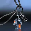 Building geometrici robot Key Chain Punk in pelle Punk Rope Toychains Motorcycle Car Backpack Gift Men Donne Donne a ciondolo Keyring H1126